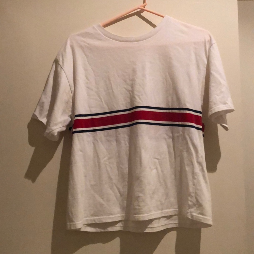 Brandy top with red and navy lines